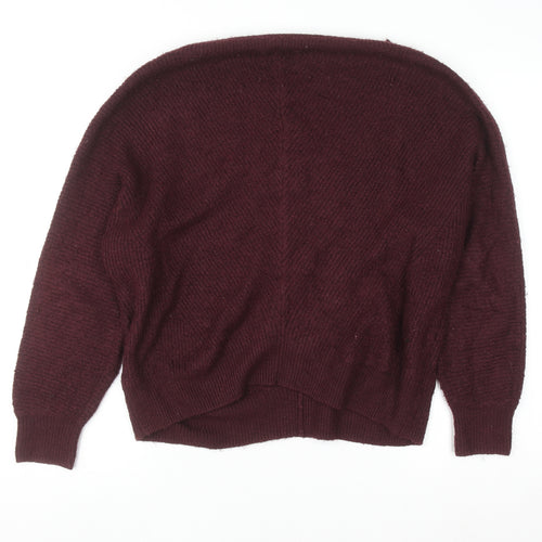 Mauvette Women's Brown Size 12 Knitted Boat Neck Pullover Jumper
