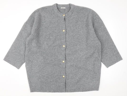 Tu Women’s Grey Knit Button Cardigan Size 18 Relaxed Fit