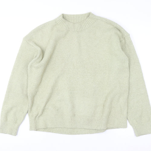 Uniqlo Women's Green Mock Neck Fleece Pullover Jumper Size S