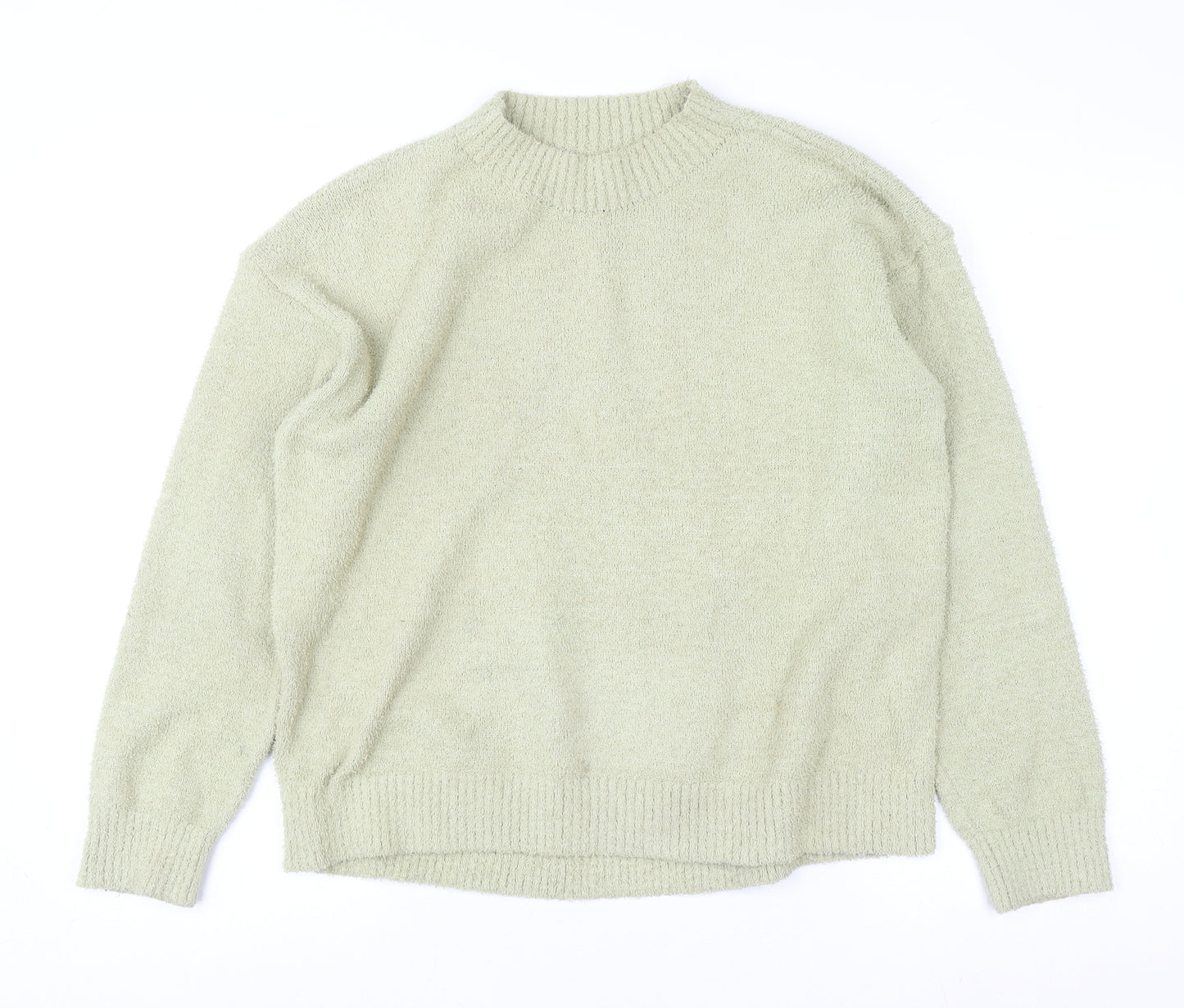 Uniqlo Women's Green Mock Neck Fleece Pullover Jumper Size S