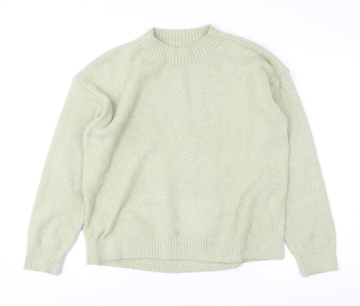 Uniqlo Women's Green Mock Neck Fleece Pullover Jumper Size S