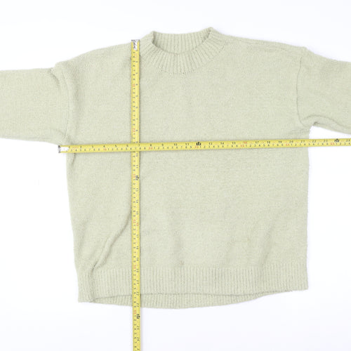 Uniqlo Women's Green Mock Neck Fleece Pullover Jumper Size S