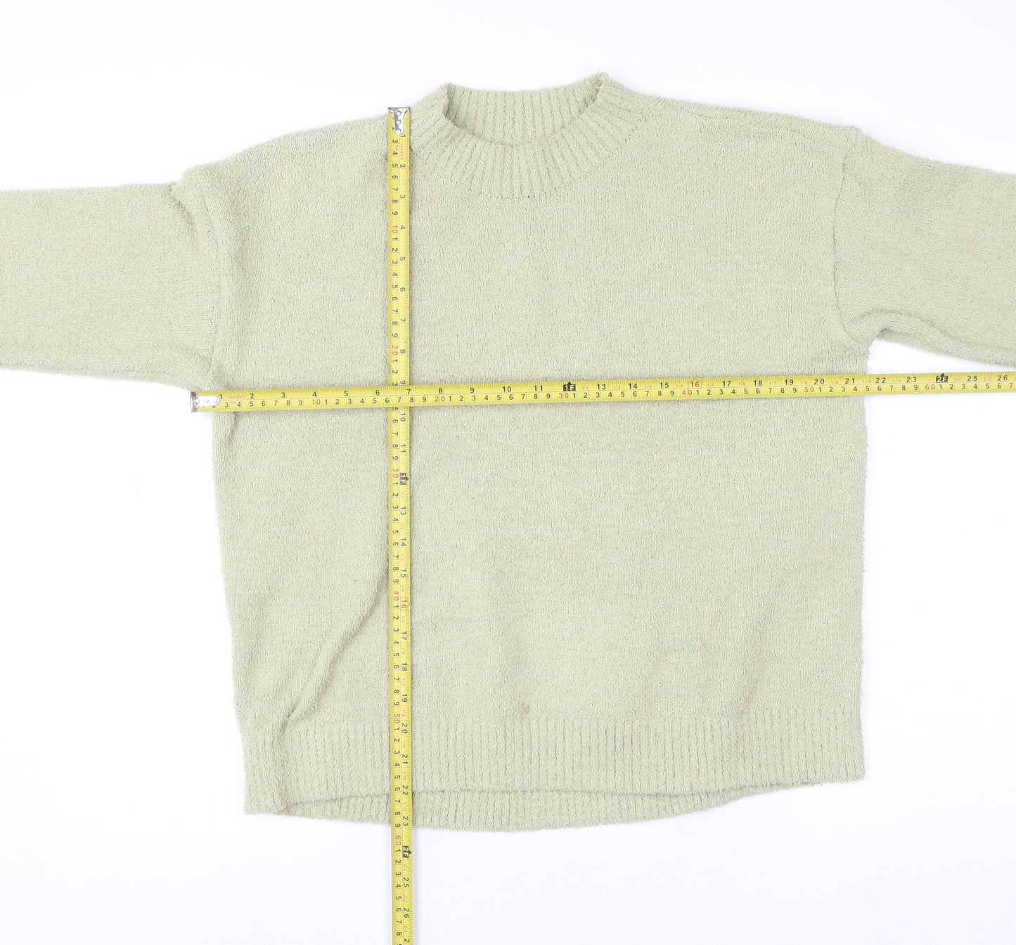Uniqlo Women's Green Mock Neck Fleece Pullover Jumper Size S