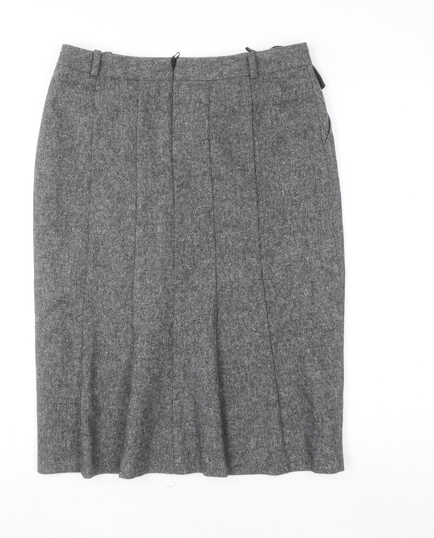 Next Women Grey Wool Tweed Pencil Skirt Size 10 Knee Length Workwear