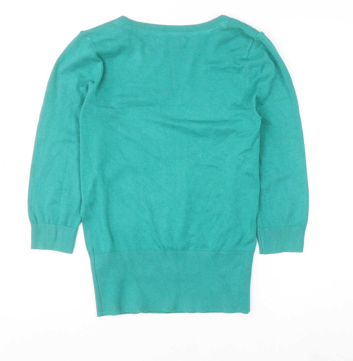 Red Herring Women’s Green 3/4 Sleeve Knit Top Size 10 Zip Shoulder