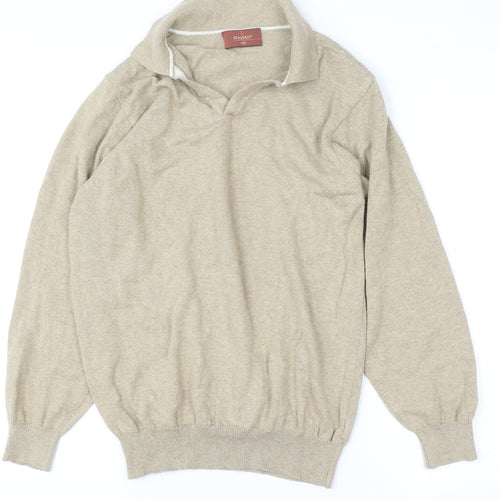 Marks and Spencer Women Beige Collared Wool Cashmere Pullover Jumper M