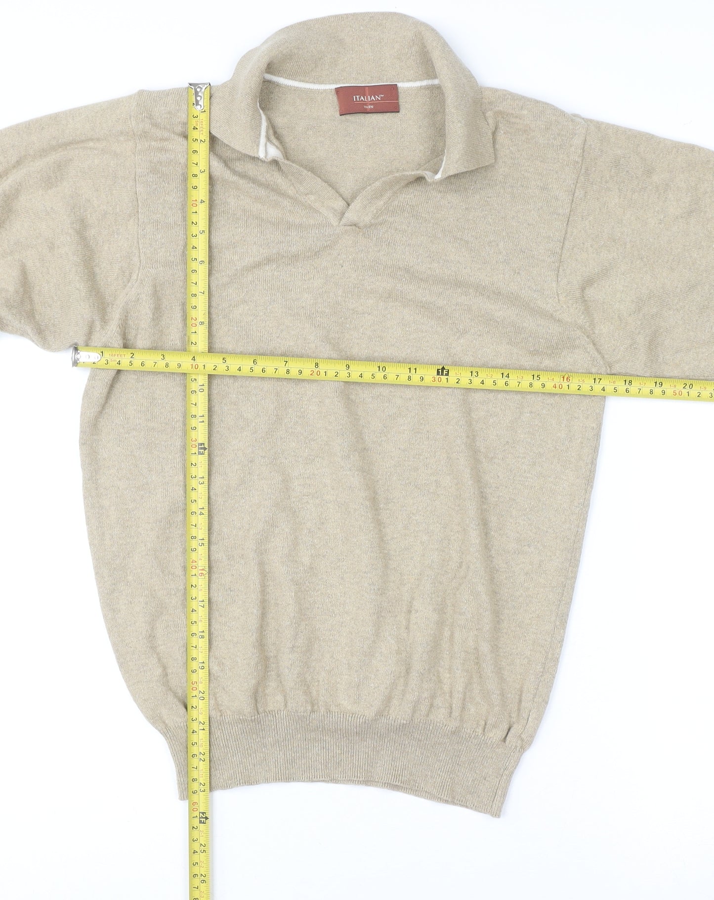 Marks and Spencer Women Beige Collared Wool Cashmere Pullover Jumper M