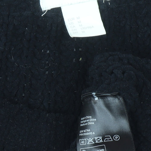 H&M Women’s Black Chunky Knit Crew Neck Long Sleeve Jumper Size 12