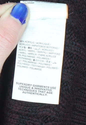 Superdry Womens Brown Cable-Knit Pullover Jumper Size S