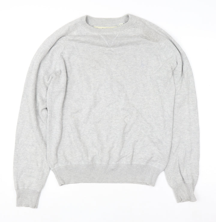 Jack Wills Men’s Grey Cotton Wool Crew Neck Jumper L Classic Fit