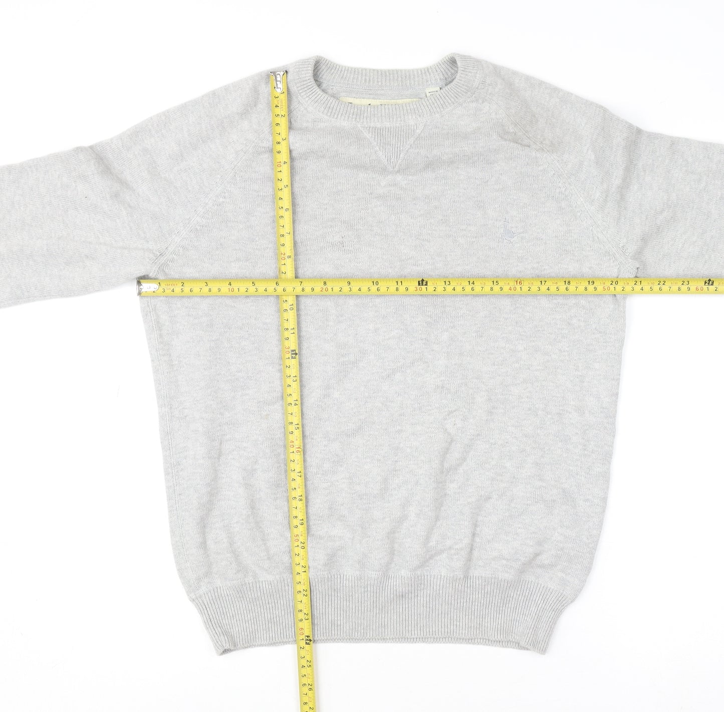 Jack Wills Men’s Grey Cotton Wool Crew Neck Jumper L Classic Fit
