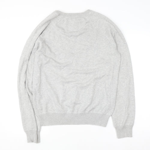 Jack Wills Men’s Grey Cotton Wool Crew Neck Jumper L Classic Fit
