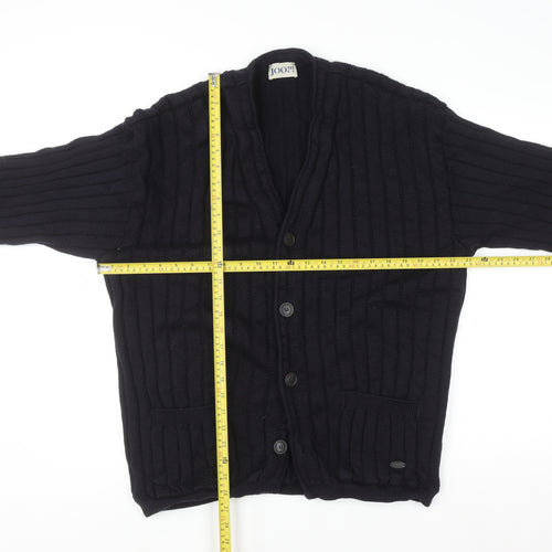 JOOP! Men's Black Wool Cable-Knit Cardigan Jumper L
