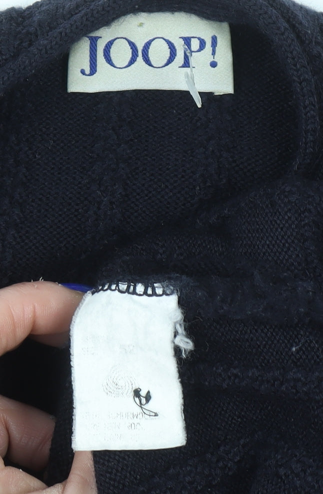 JOOP! Men's Black Wool Cable-Knit Cardigan Jumper L