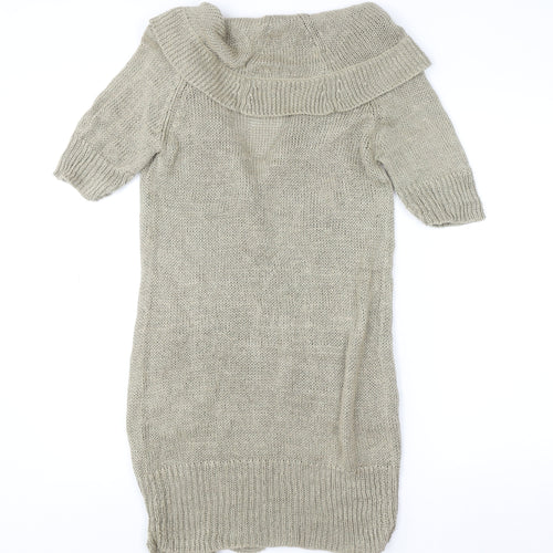 Jigsaw Women Beige XS Open-Knit Linen Cardigan with Pockets