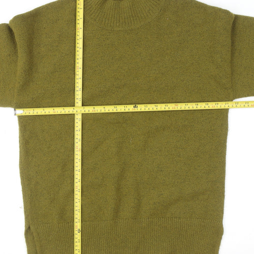 Marks & Spencer Women Green Wool Blend Mock Neck Jumper Size M