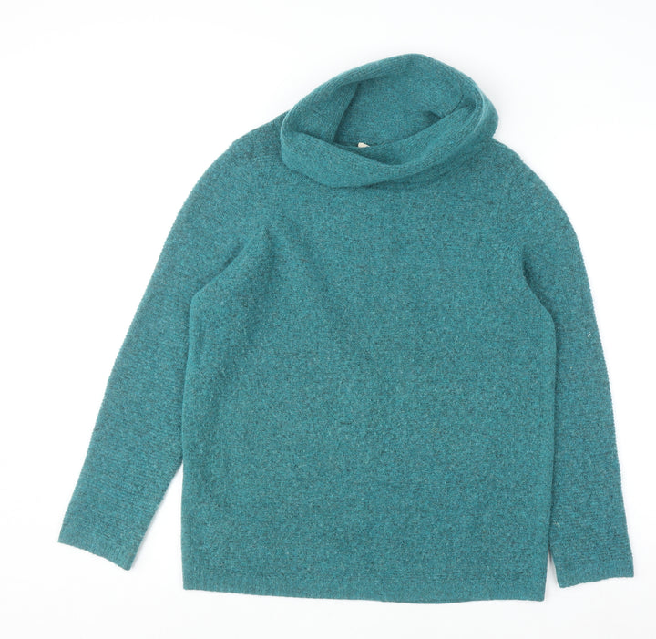 White Stuff Womens Green Cowl Neck Wool Blend Jumper Size 8