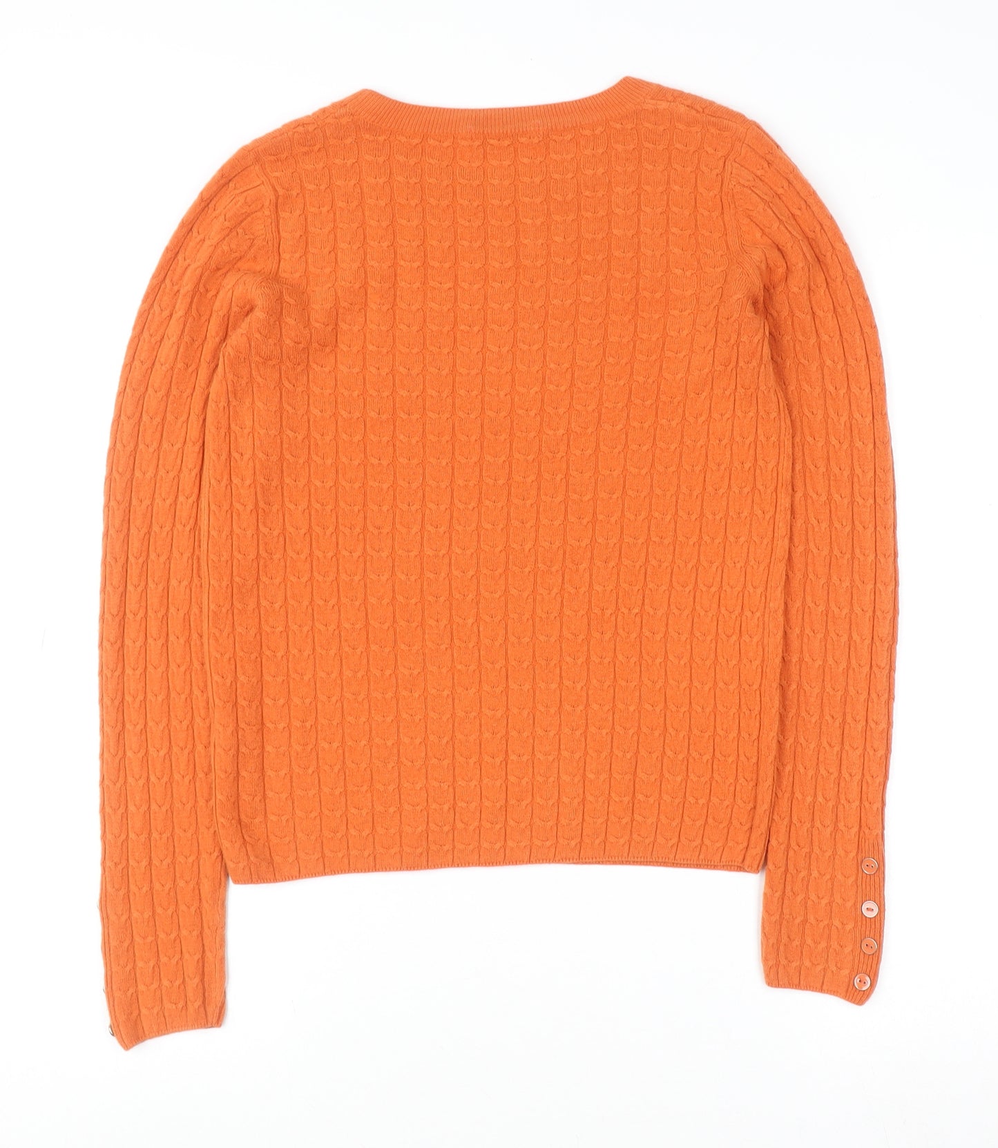 Tu Women’s Orange Cable Knit Crew Neck Jumper Size 8