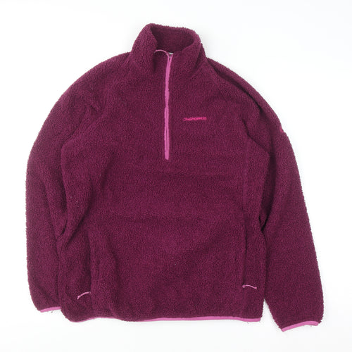 Craghoppers Womens Purple Fleece Pullover Sweatshirt UK 12 1/2 Zip