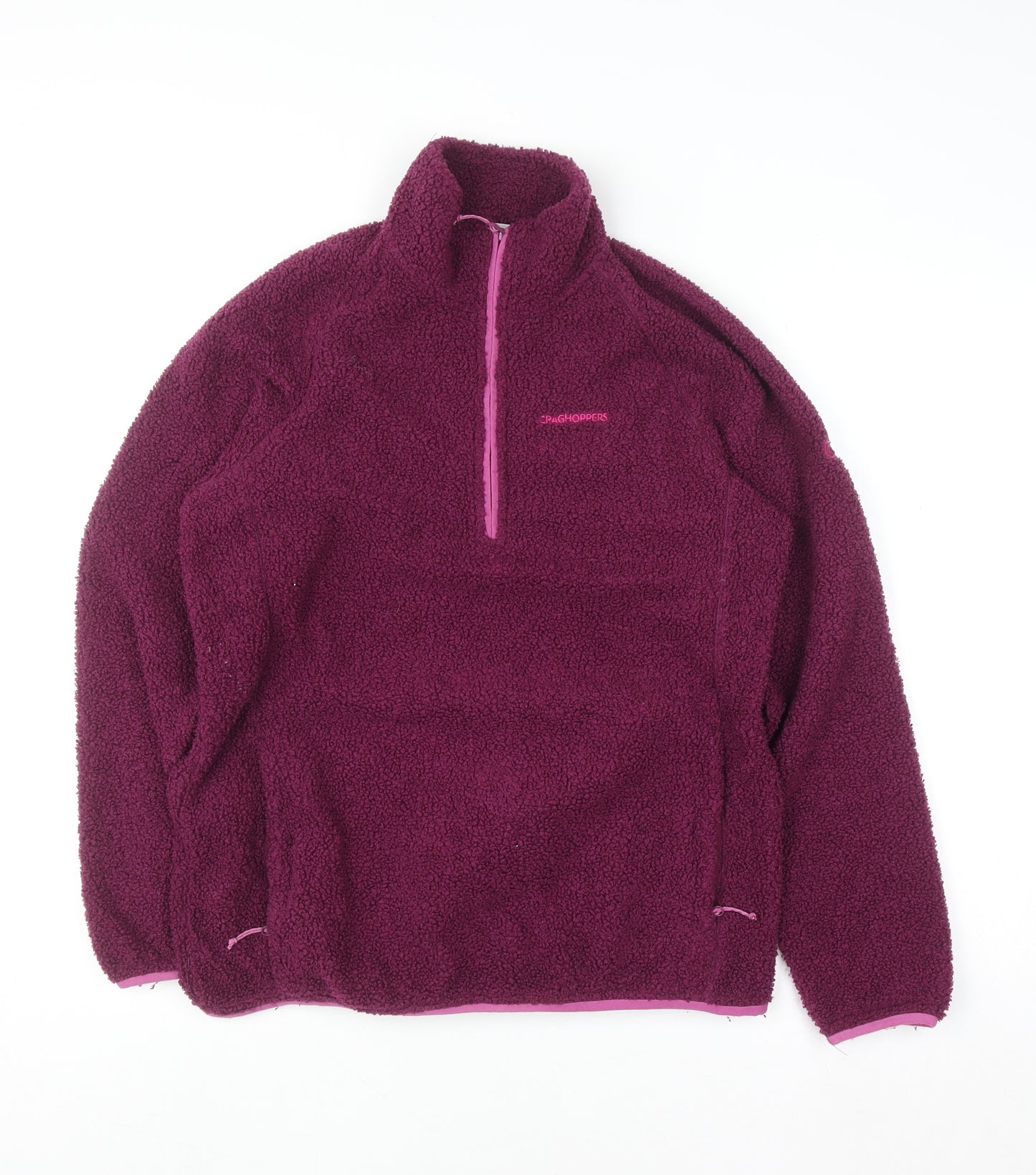 Craghoppers Womens Purple Fleece Pullover Sweatshirt UK 12 1/2 Zip