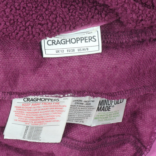 Craghoppers Womens Purple Fleece Pullover Sweatshirt UK 12 1/2 Zip
