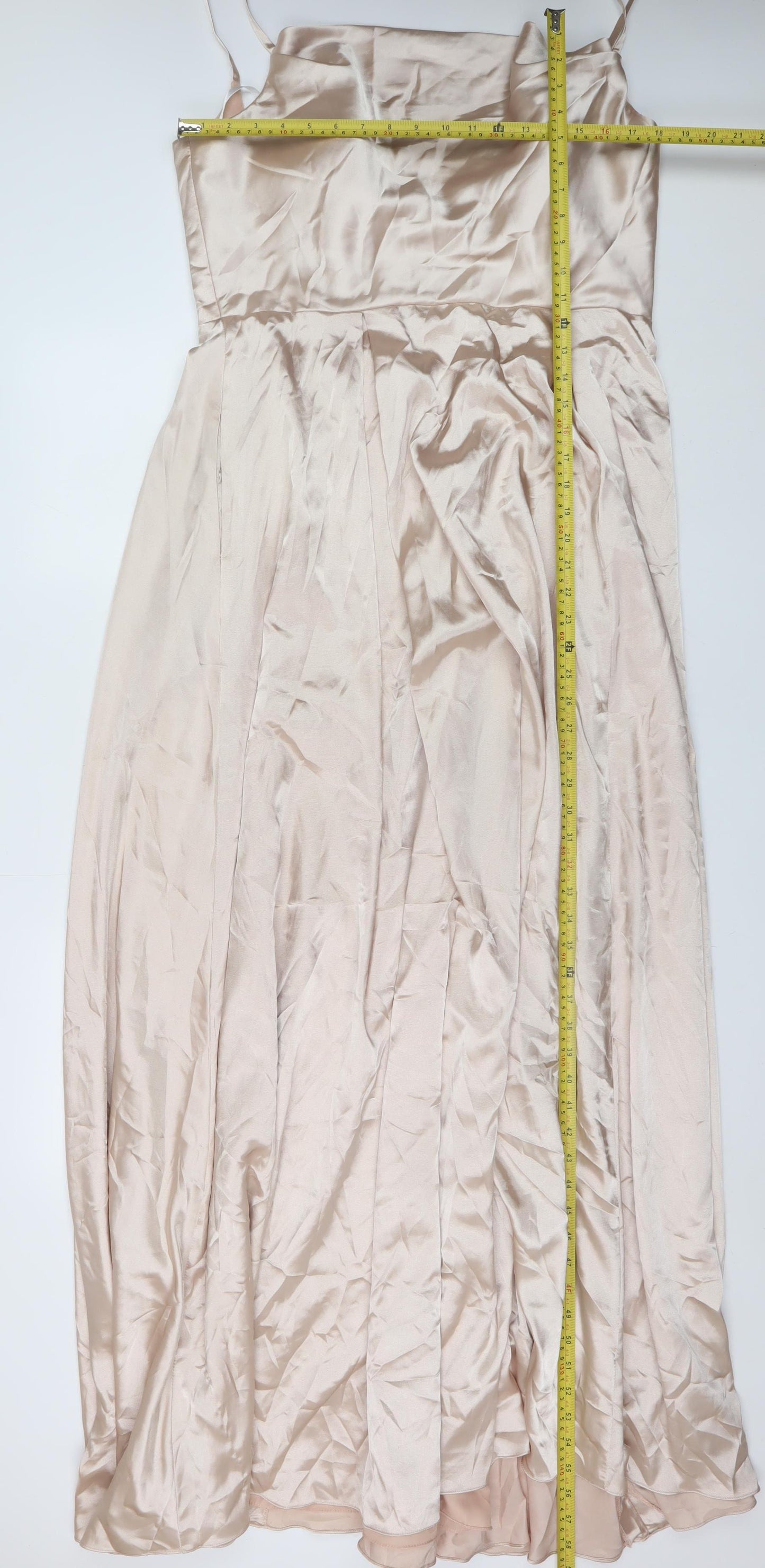 Infinite by Forever Unique Women Beige Size 16 Long Satin Maxi Dress