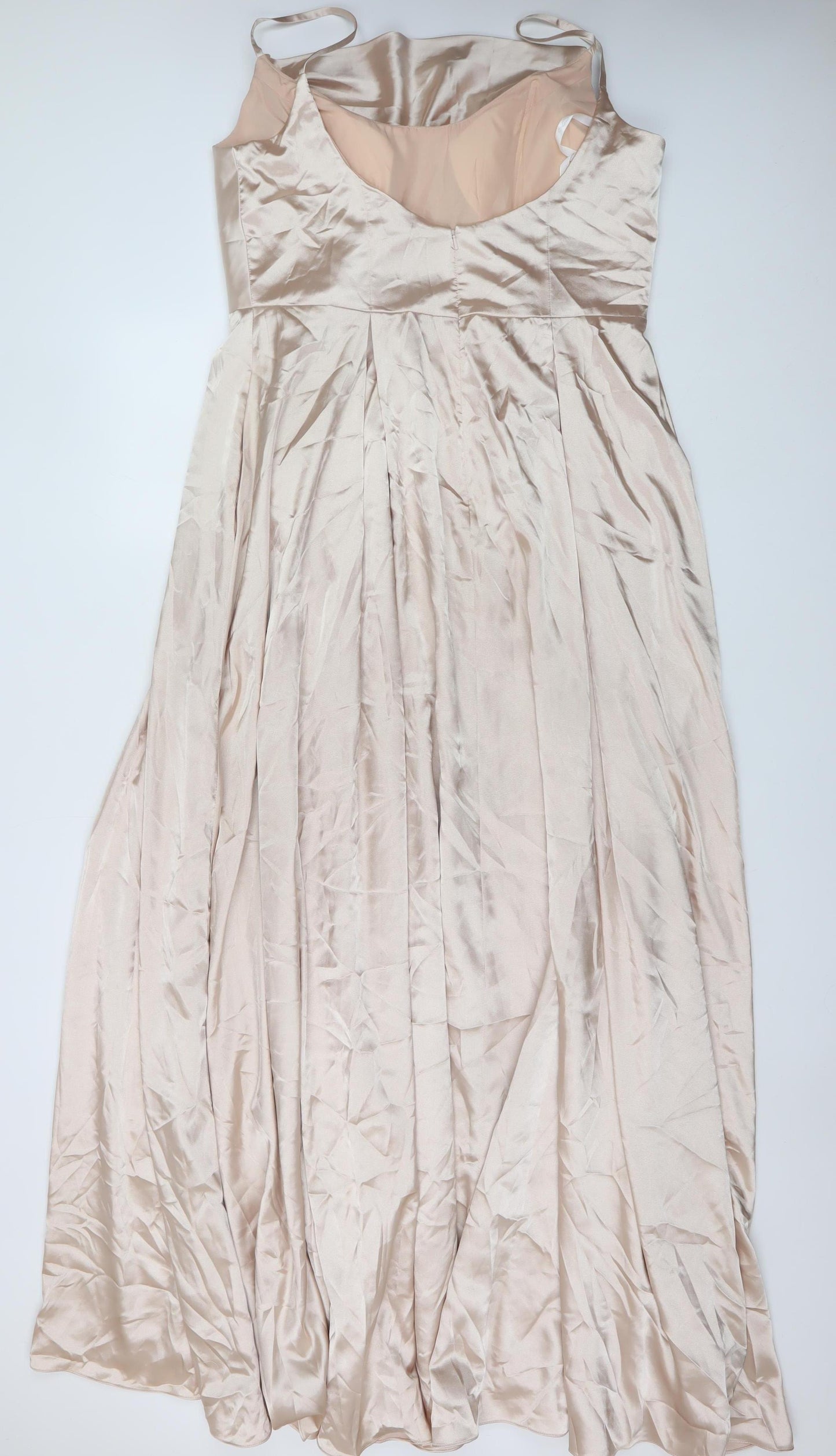 Infinite by Forever Unique Women Beige Size 16 Long Satin Maxi Dress