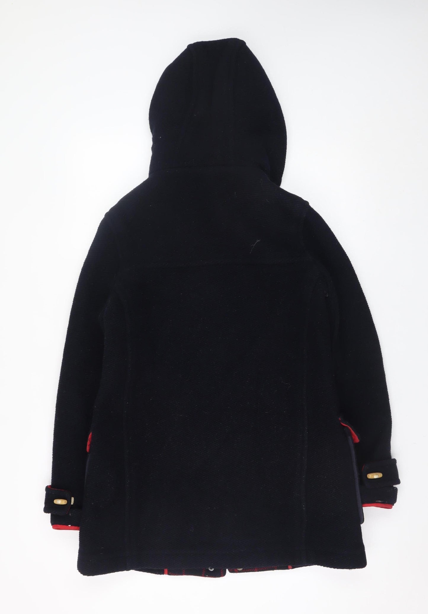 Topshop Women’s Black Wool Duffle Coat UK 8 Hooded Mid-Length