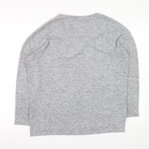Dorothy Perkins Women’s Grey V-Neck Long Sleeve Knit Top UK 10