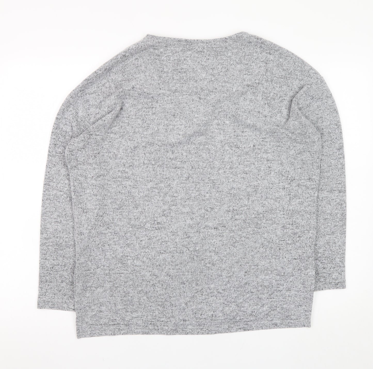 Dorothy Perkins Women’s Grey V-Neck Long Sleeve Knit Top UK 10