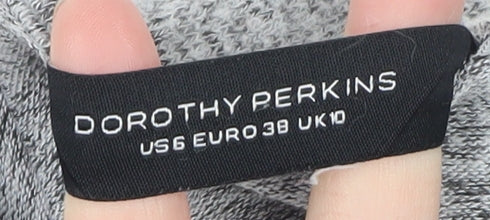 Dorothy Perkins Women’s Grey V-Neck Long Sleeve Knit Top UK 10
