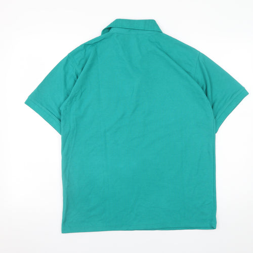 Henbury Men’s Green Polo Shirt M Regular Fit Lightweight Workwear