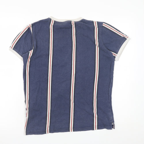 Twills Men's Blue Striped Crew Neck Short Sleeve T-Shirt Size S