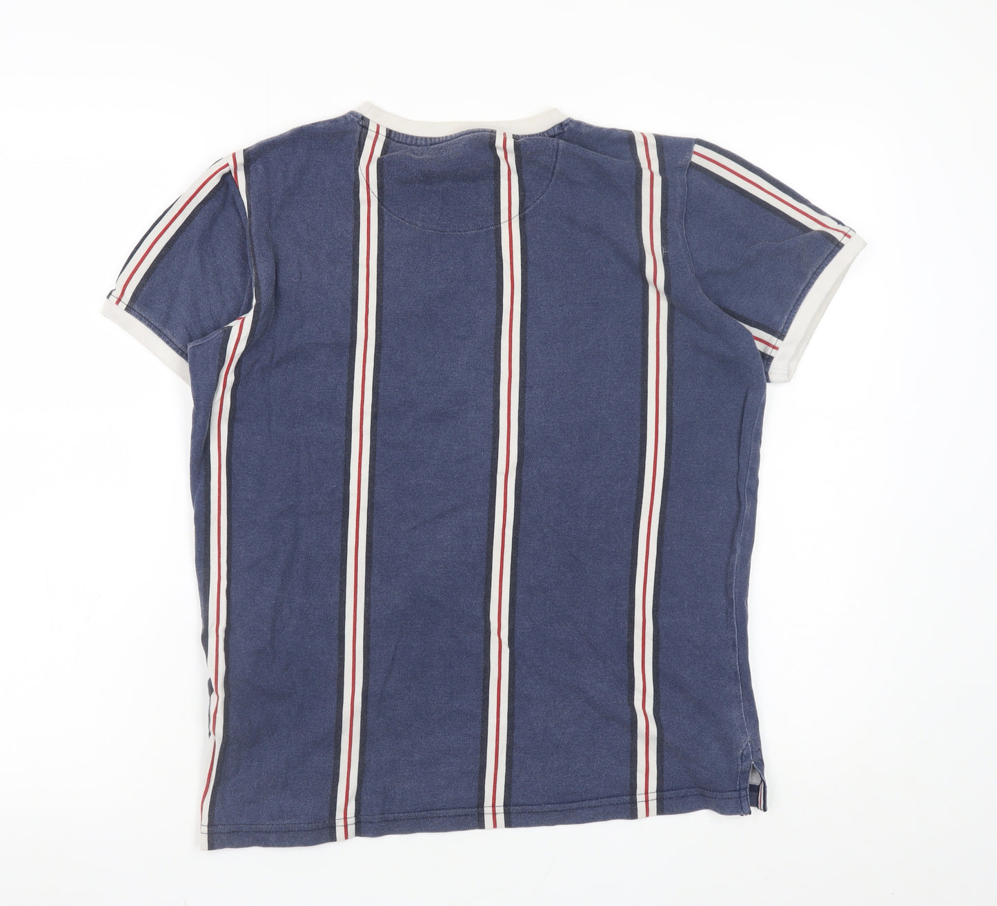 Twills Men's Blue Striped Crew Neck Short Sleeve T-Shirt Size S