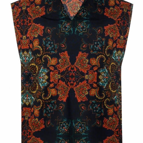 H&M Womens Multicoloured Floral Tunic Blouse Size S V-Neck Sleeveless