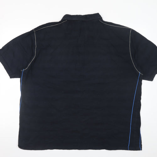F&F Men's Black 2XL Graphic Print Cotton Polo Shirt