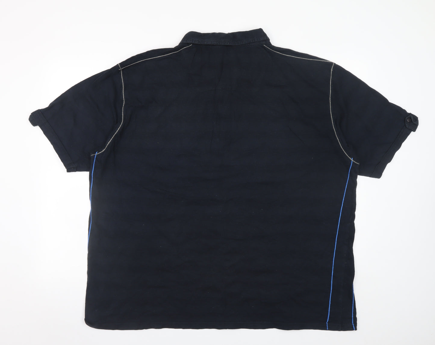 F&F Men's Black 2XL Graphic Print Cotton Polo Shirt