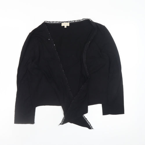 Phase Eight Women’s Black Wrap Blouse Size 12 Long Sleeve V-Neck