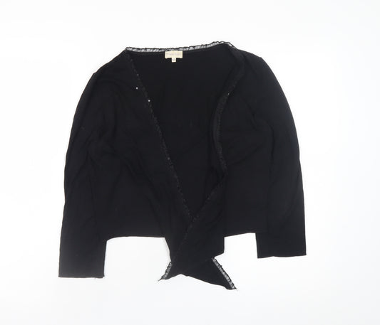 Phase Eight Women’s Black Wrap Blouse Size 12 Long Sleeve V-Neck