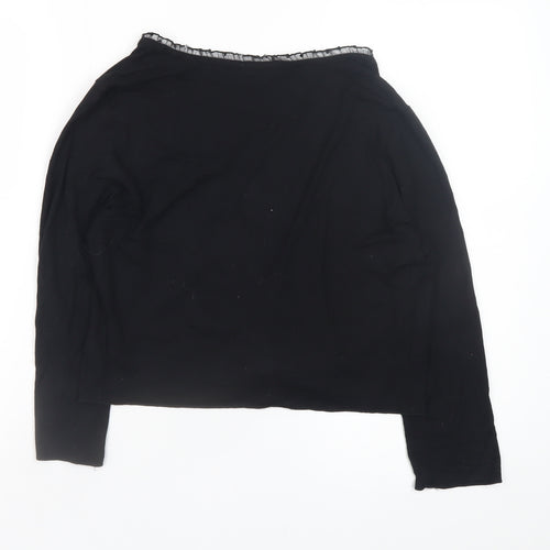 Phase Eight Women’s Black Wrap Blouse Size 12 Long Sleeve V-Neck