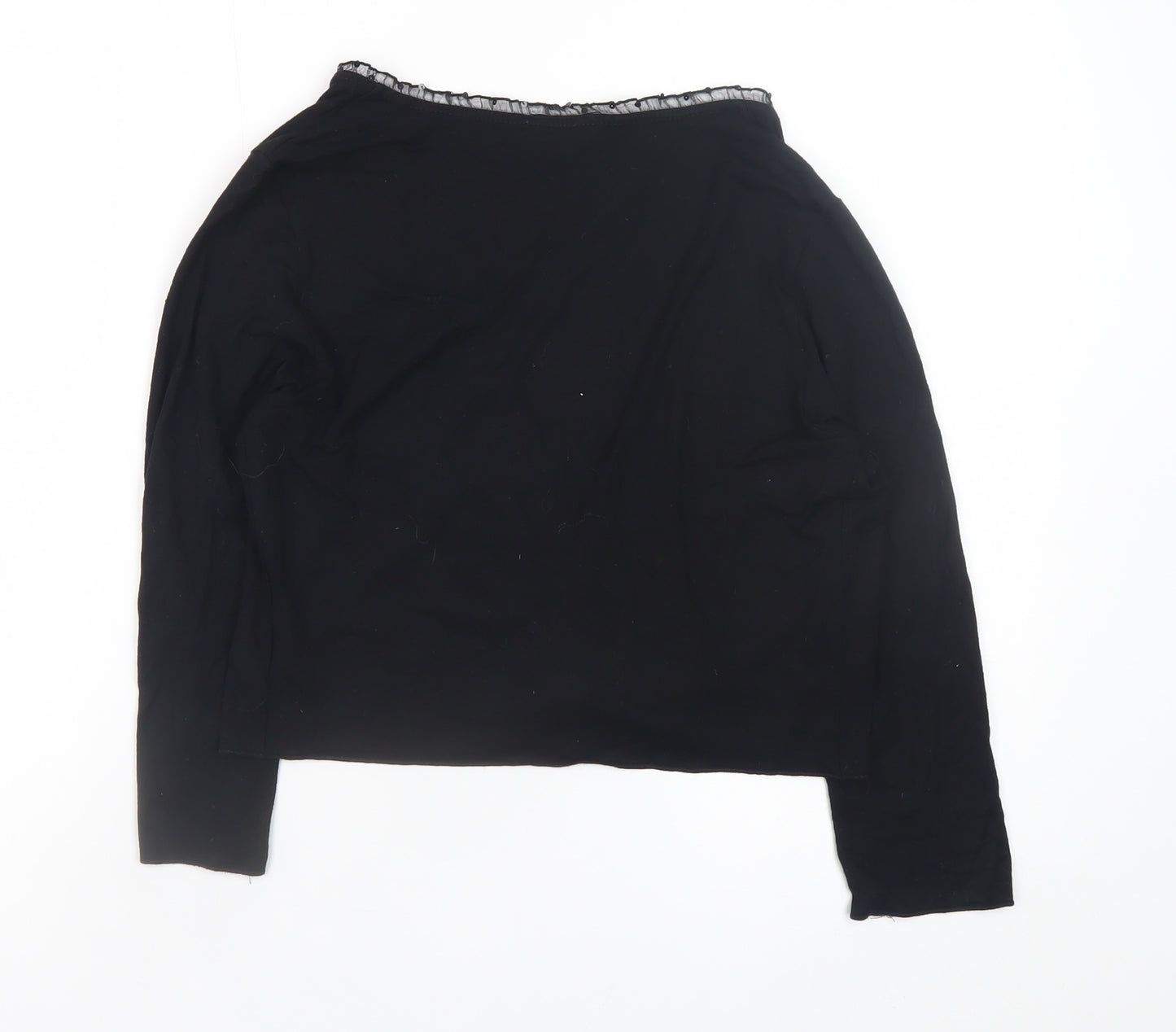 Phase Eight Women’s Black Wrap Blouse Size 12 Long Sleeve V-Neck