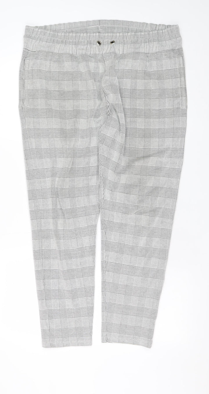 River Island Men's Grey Check Slim Chino Trousers XL