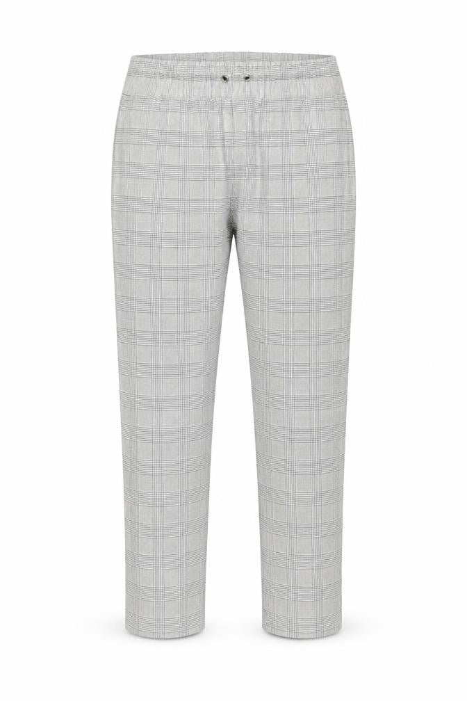 Front view of River Island Men's Grey Check Slim Chino Trousers XL