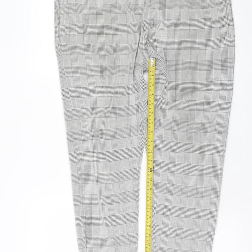 River Island Men's Grey Check Slim Chino Trousers XL