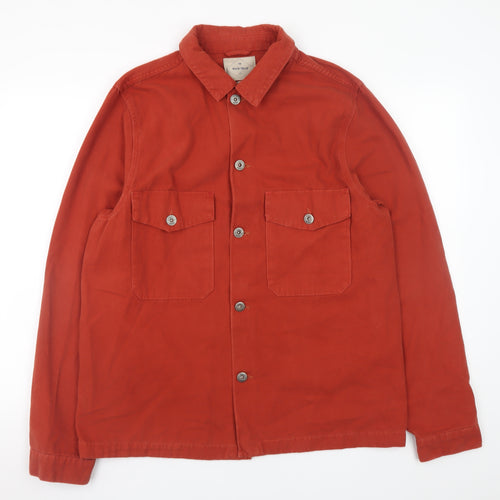 White Stuff Men's Red Cotton Long Sleeve Button-Up Casual Shirt Size M