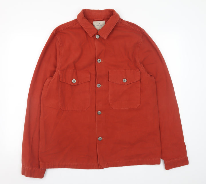 White Stuff Men's Red Cotton Long Sleeve Button-Up Casual Shirt Size M