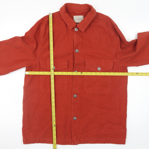 White Stuff Men's Red Cotton Long Sleeve Button-Up Casual Shirt Size M