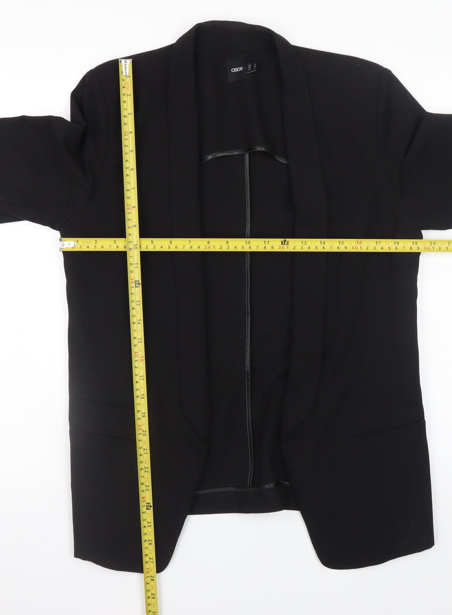 ASOS Women’s Black Size 14 Slim Fit Mid-Length Blazer Jacket