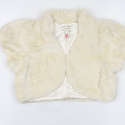 Monsoon Girls Ivory Faux Fur Cropped Bolero Jacket 10-12 Years Partywear