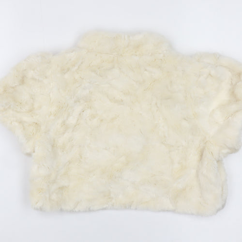 Monsoon Girls Ivory Faux Fur Cropped Bolero Jacket 10-12 Years Partywear
